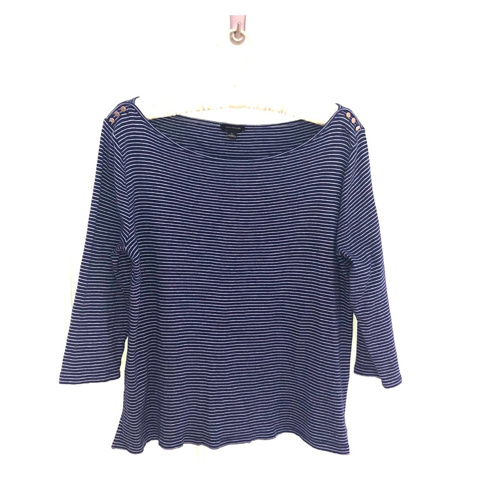 Ann Taylor Blue and white striped shirt
